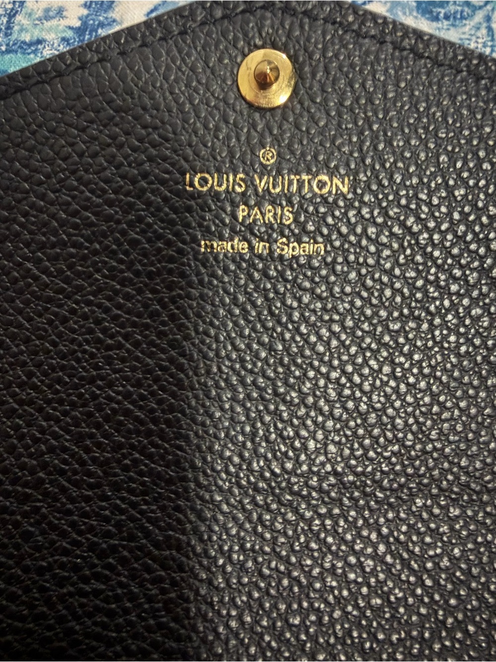 Louis Vuitton Black Monogram Empreinte Envelope Clutch Wallet with Gold Snap - Picture 5 of 14